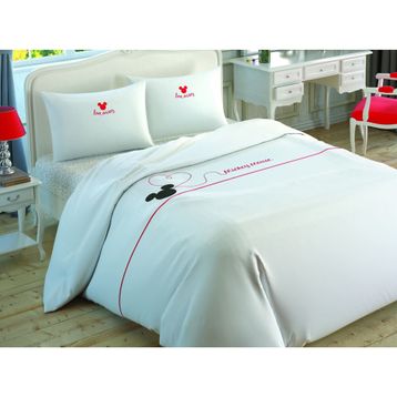 Taç Lisanslı Disney Mickey Embroidery Pamuk Çift Kişilik Nevresim Takımı