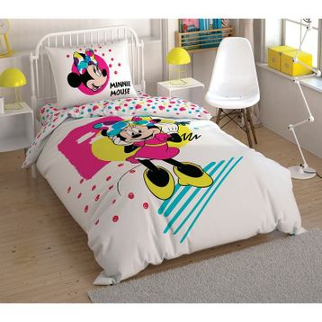 Taç Lisanslı Disney Minnie Colour Mayhem Tek Kişilik Nevresim Takımı
