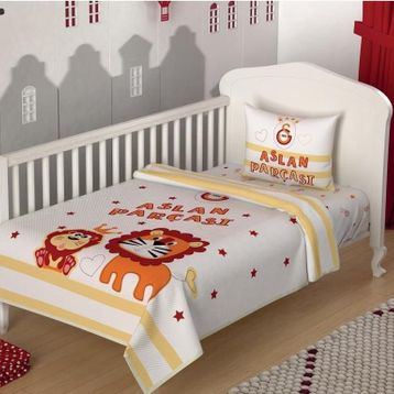 Taç Lisanslı Galatasaray Aslan Parçası Baby Bebek Pike Takımı
