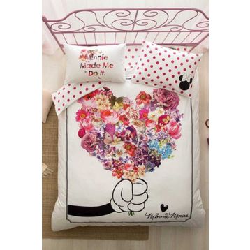 Taç Lisanslı Minnie Flowers Nevresim Takımı