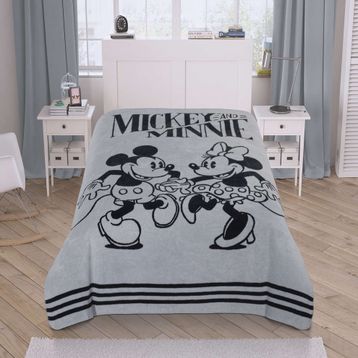 Taç Lisanslı Pamuk Mickey&Minnie Dancıng Çok Renkli Çift Kişilik Battaniye