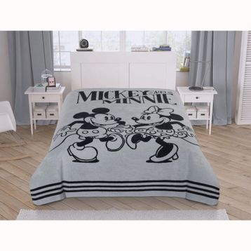 Taç Lisanslı Pamuk Mickey&Minnie Dancıng Çok Renkli Çift Kişilik Battaniye