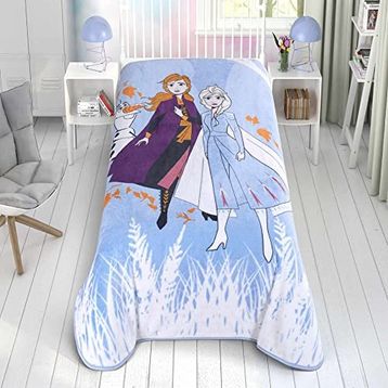 Taç Lisanslı Polyester Frozen 2 Windy Çok Renkli Tek Kişilik Battaniye
