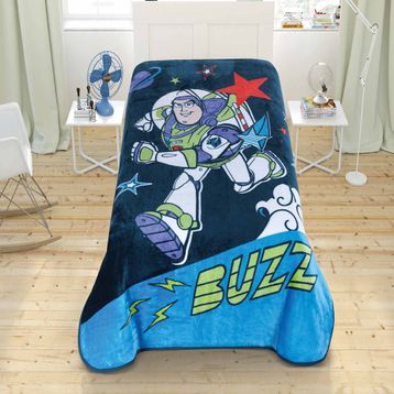 Taç Lisanslı Polyester Toy Story Buzz Çok Renkli Tek Kişilik Battaniye