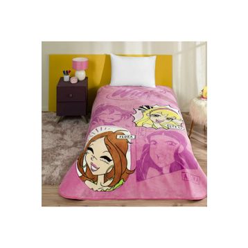Taç Lisanslı Winx Girl Power Tek Kişilik Battaniye
