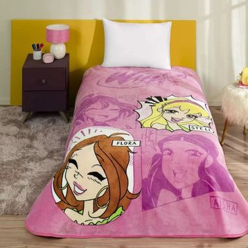 Taç Lisanslı Winx Girl Power Tek Kişilik Battaniye