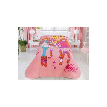 Taç Lisanslı Winx Pink Magic Tek Kişilik Battaniye