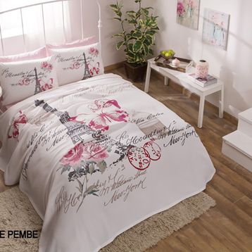 Taç Martha Pembe Tek Kişilik Pike Takımı