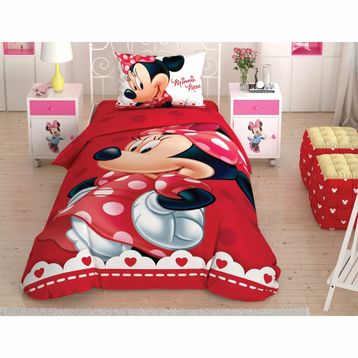 Taç Minnie Lovely Glitter Tek Kişilik Nevresim Takımı