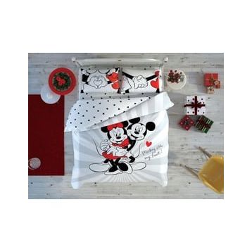 Taç Minnie Mickey Love Day Glow Lisanslı Çift Kişilik Nevresim Takımı