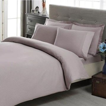 Taç Premium Basic Stripe Lila Çift Kişilik Nevresim Takımı