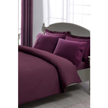 Taç Premium Basic Stripe Mürdüm Çift Kişilik Nevresim Takımı