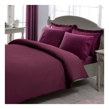 Taç Premium Basic Stripe Mürdüm Çift Kişilik Nevresim Takımı