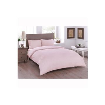Taç Ranforce Basic Pembe Çift Kişilik Nevresim Takımı