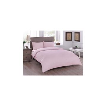 Taç Ranforce Basic Pembe Çift Kişilik Nevresim Takımı