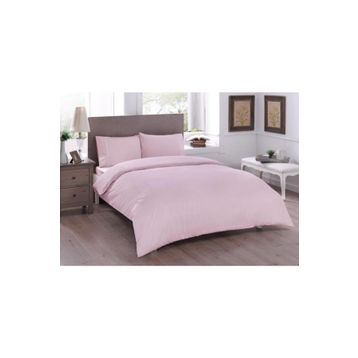 Taç Ranforce Basic Pembe Çift Kişilik Nevresim Takımı