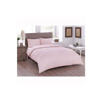 Taç Ranforce Basic Pembe Çift Kişilik Nevresim Takımı