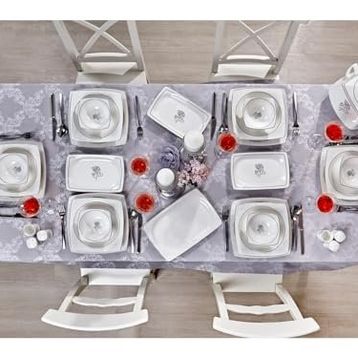 Taç Real Bone Tia Platin 60 Parça 12 Kişilik Yemek Takımı