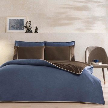 Taç Riven Lacivert 200 x 220 cm Biyeli Çift Kişilik Nevresim Takımı