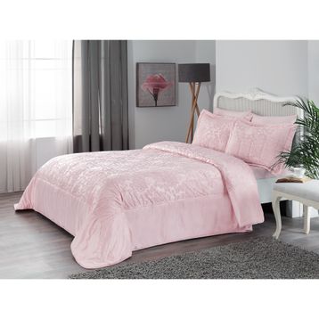 Taç Rosellla Pembe Yatak Örtüsü Seti