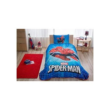 Taç Spiderman Skyscaper Tek Kişilik Yatak Örtüsü Takımı