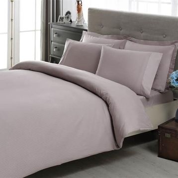 Taç Stripe Lila King Size Premium Basic Nevresim Takımı