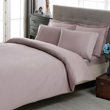 Taç Stripe Lila King Size Premium Basic Nevresim Takımı
