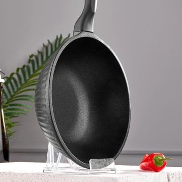 Taç T4786 Valeriya Siyah 28 cm Döküm Wok Tava