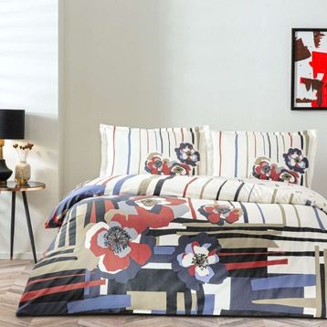 Taç Vanessa Saten Kırmızı Çift Kişilik 200 x 220 cm Nevresim Takımı