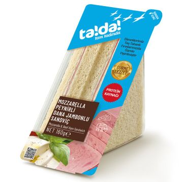 Tada 160 gr Gurme Mozarella Peynirli Dana Jambonlu Sandviç