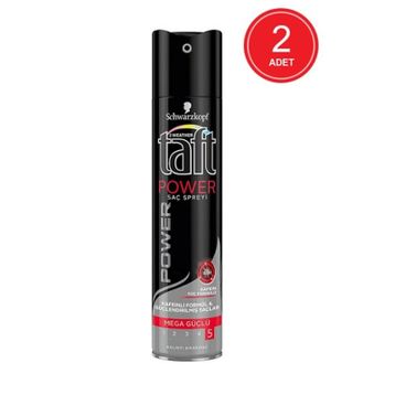 Taft Power 2x250 ml Kafein İçeren 48 Saat Etkili Mega Güçlü Saç Spreyi