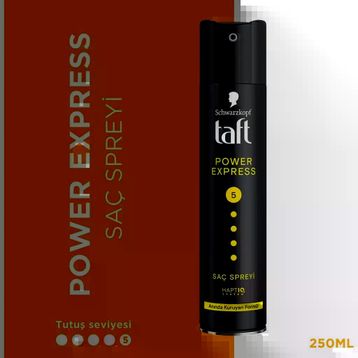 Taft Power Express No 5 250 ml Anında Kuruyan Formül Saç Spreyi