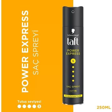 Taft Power Express No 5 250 ml Anında Kuruyan Formül Saç Spreyi