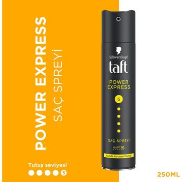 Taft Power Express No 5 250 ml Anında Kuruyan Formül Saç Spreyi