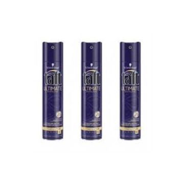 Taft Ultimate Kristal Parlaklığı Veren En Güçlü 3x250 ml Saç Şekillendirici Sprey