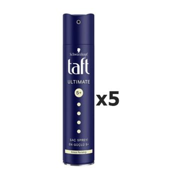 Taft Ultimate Kristal Parlaklığı Veren En Güçlü 5x250 ml Saç Şekillendirici Sprey