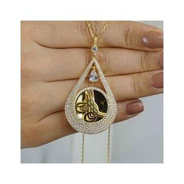 Takıhan 60 cm Damla Model Altın Kaplamalı 925 Ayar Gümüş Kolye
