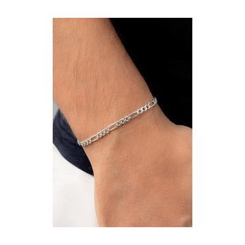 Takıhan 925 Ayar Gümüş Figaro Zincir 4.5 mm 21 cm Bileklik