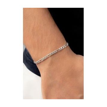 Takıhan 925 Ayar Gümüş Figaro Zincir 4.5 mm 21 cm Bileklik