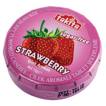 Takita 12 gr Çilek Aromalı Şekersiz Tablet Şeker