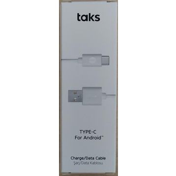 Taks 5DK12B Beyaz Type-C Şarj Kablosu