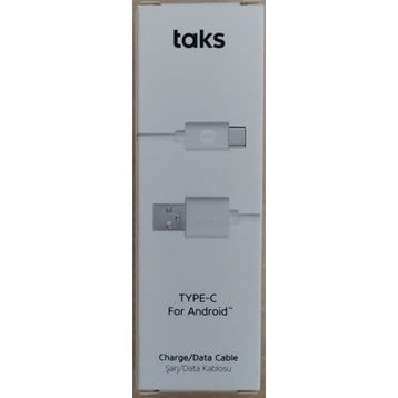 Taks 5DK12B Beyaz Type-C Şarj Kablosu
