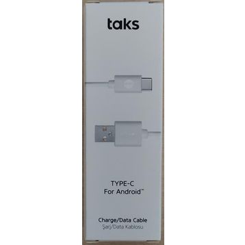 Taks 5DK12B Beyaz Type-C Şarj Kablosu