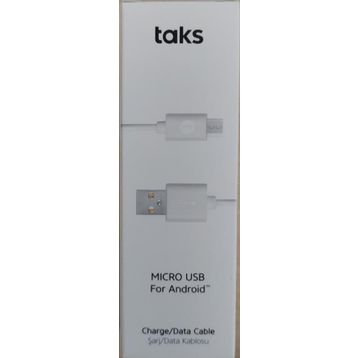 Taks 5DK33B Beyaz Micro USB Kablosu