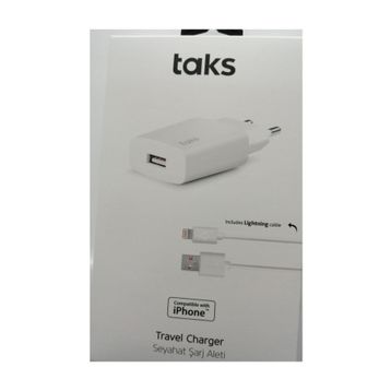 Taks 5TS01LB 1.5 AMP IPhone Seyehat Şarj Aleti