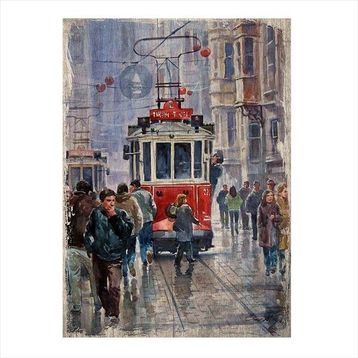 Taksim Tramvay Ahşap Tablo