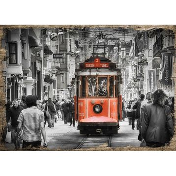 Taksim Tramvay Ahşap Tablo