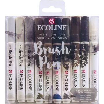 Talens 9805 10'lu Set Gri Renkler Ecoline Brush Pen