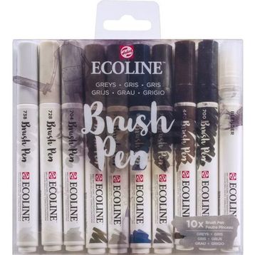 Talens 9805 10'lu Set Gri Renkler Ecoline Brush Pen