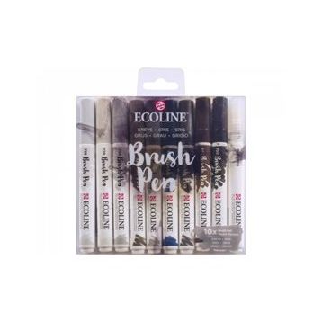 Talens 9805 10'lu Set Gri Renkler Ecoline Brush Pen